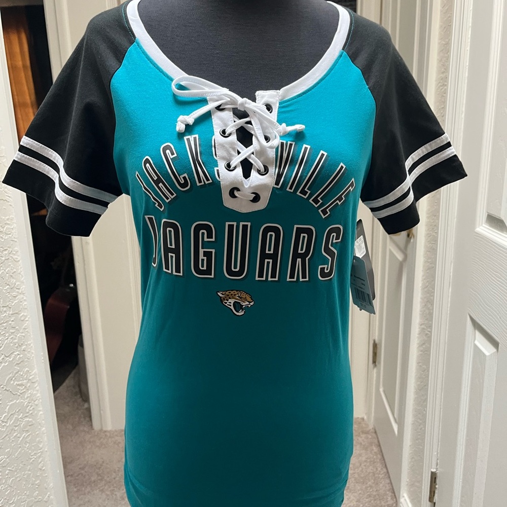 New NFL Jacksonville Jaguars Lace-up Tee Team Apparel Ladies/Women’s NWT Small